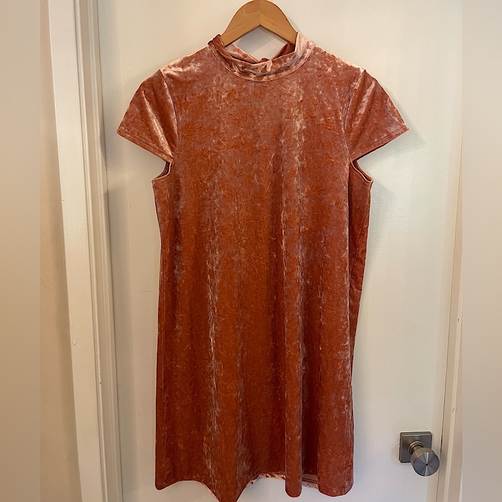 Madewell crushed velvet mock neck dress